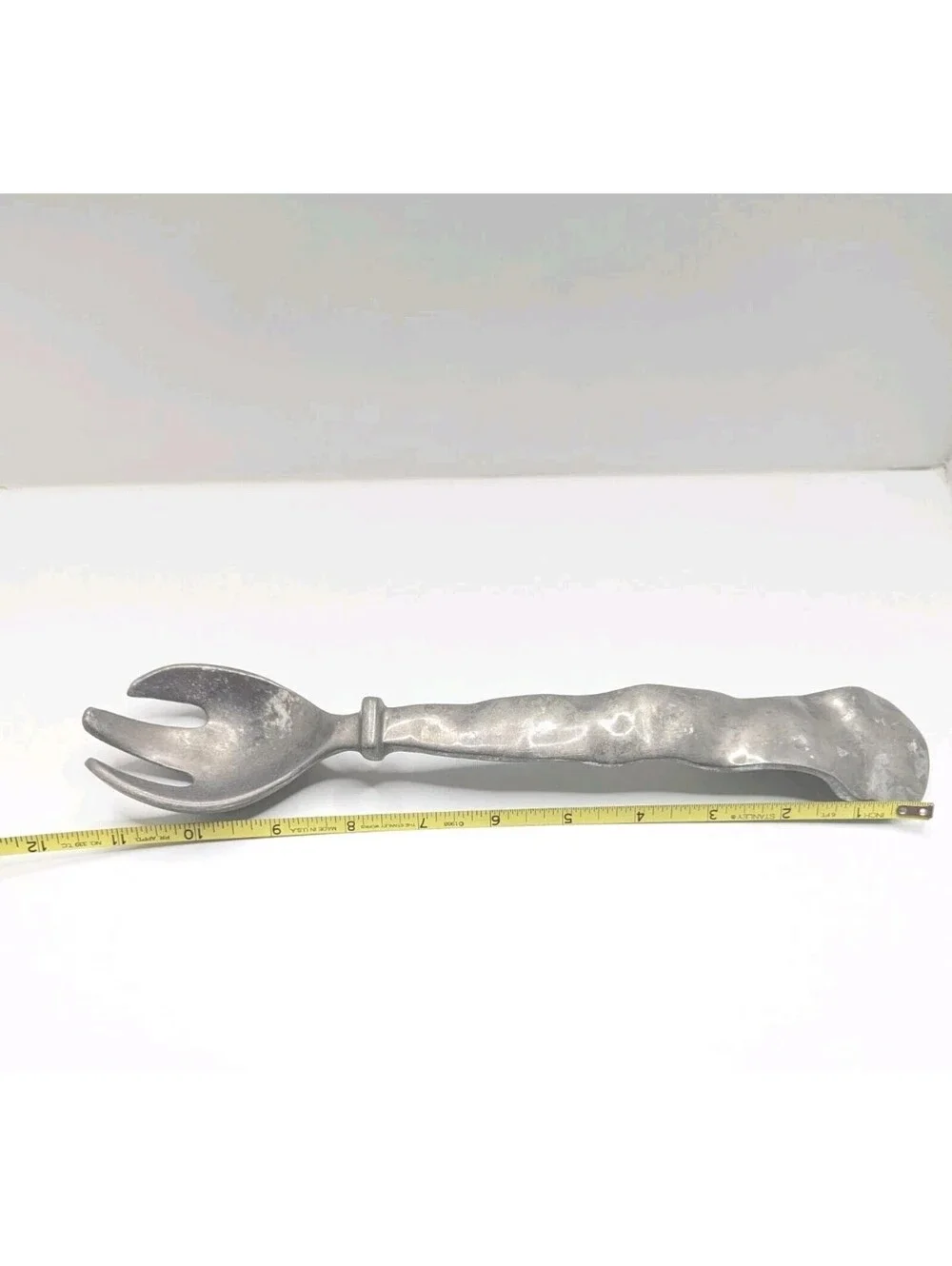 Vintage Collectible Cast Aluminum Salad Serving Spoon Sculptured 11